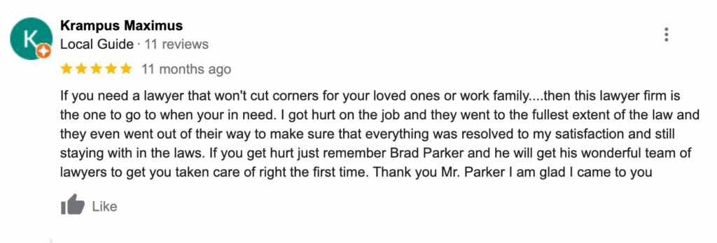 Parker Law Firm Injury Lawyers | Bedford Personal Injury Lawyers What-Our-Bedford-Clients-Are-Saying-About-Us
