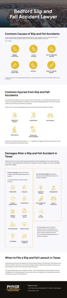 Parker Law Firm Injury Lawyers | Bedford Slip and Fall Accident Lawyer Bedford Slip and Fall Accident Lawyer Infographic