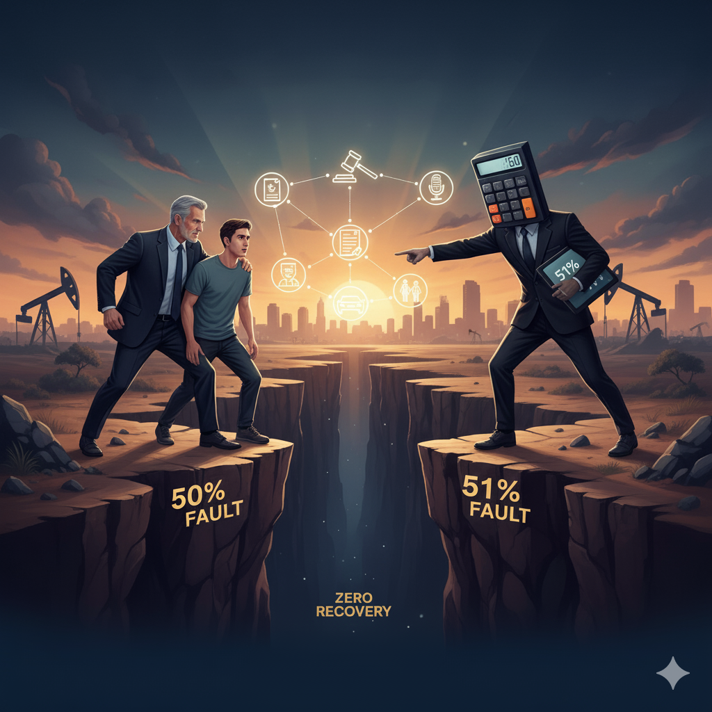 Parker Law Firm Injury Lawyers | The 51% Cliff: Why Texas's Negligence Law Isn't About Math — It's About the Fight